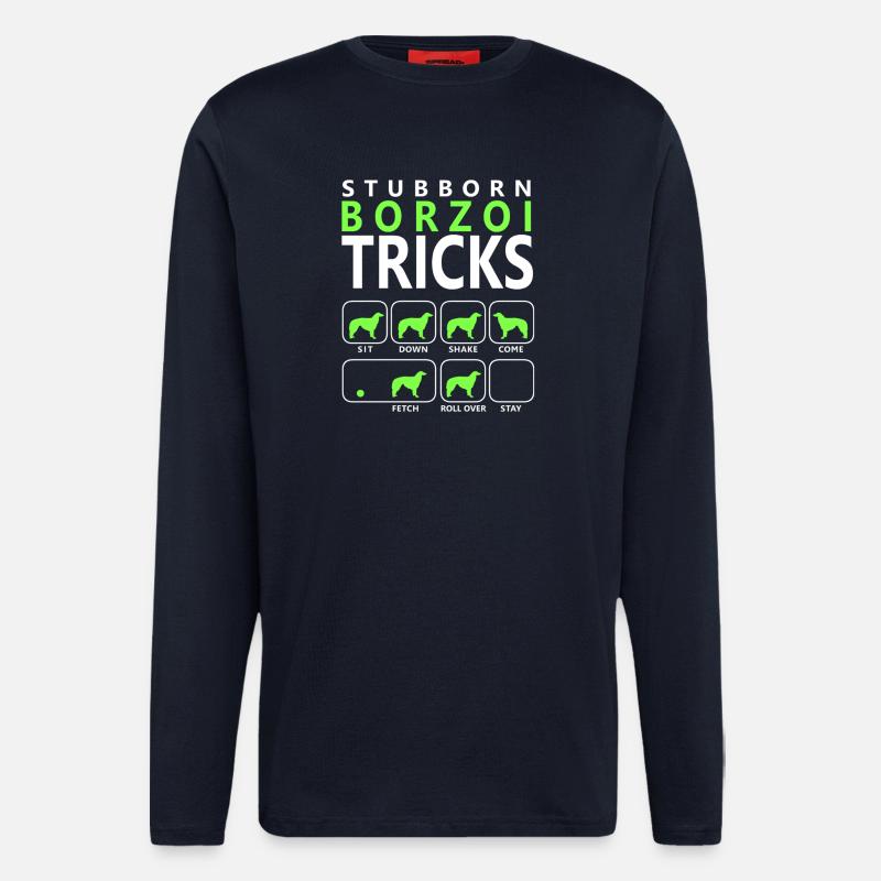 Hartnäckige Borzoi-Tricks - Langarmshirt - made by SPREAD  - DARK NAVY