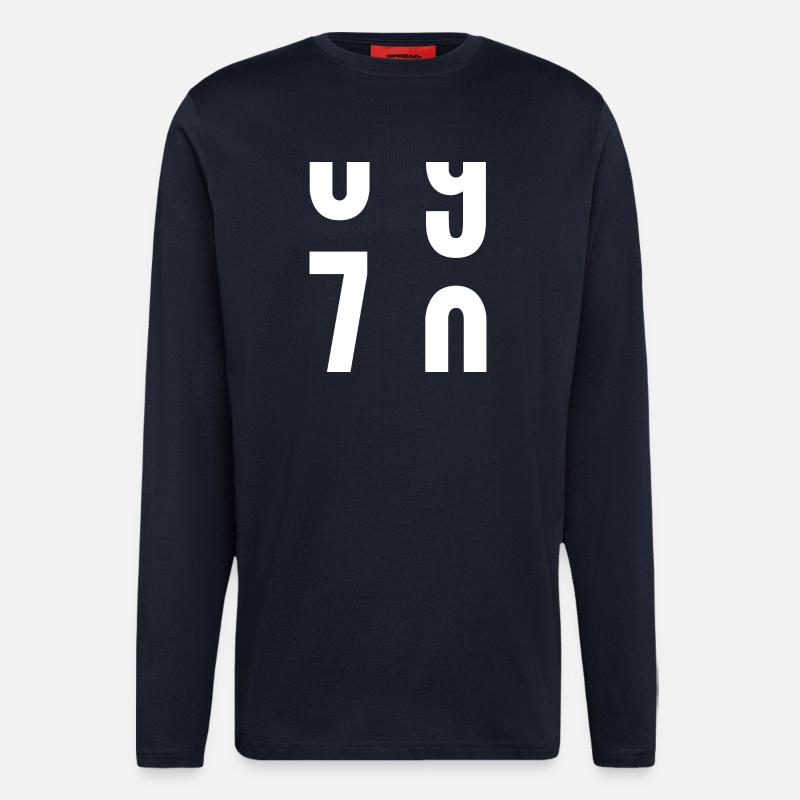 70 ans - Manches longues bio décontracté fabriqué en UE - DARK NAVY