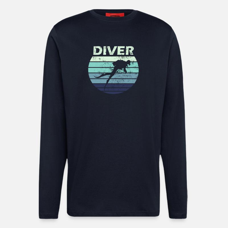 Plongée plongée - Manches longues bio décontracté fabriqué en UE - DARK NAVY