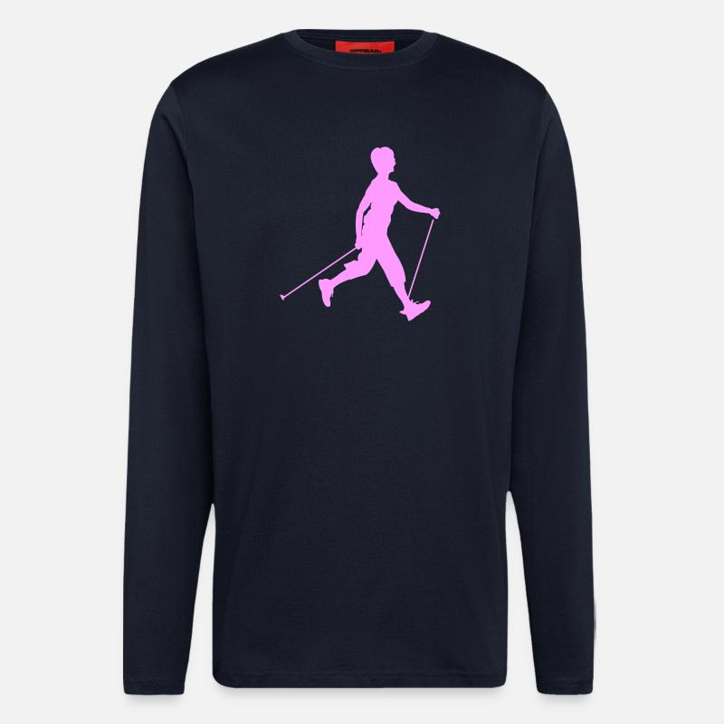 Wanderwandern mit Nordic Walking - Langarmshirt - made by SPREAD - DARK NAVY