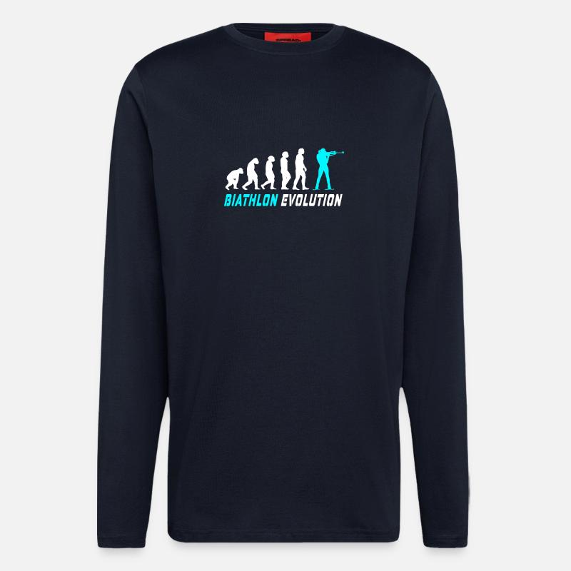 Evolution Biathlon Design / Geschenkidee - Langarmshirt - made by SPREAD - DARK NAVY