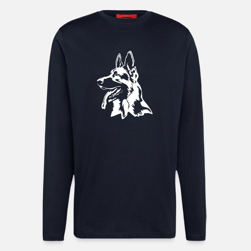German shepherd head "Black Edition" - Longsleeve - made by SPREAD  - DARK NAVY