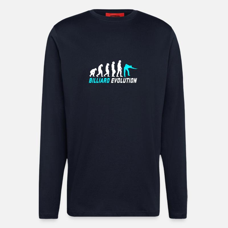 Billard Evolution Design / Geschenkidee - Langarmshirt - made by SPREAD  - DARK NAVY