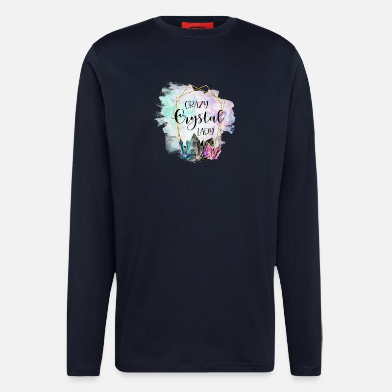 Crystal Crystal Lady Naturopath Gift - Longsleeve - made by SPREAD  - DARK NAVY