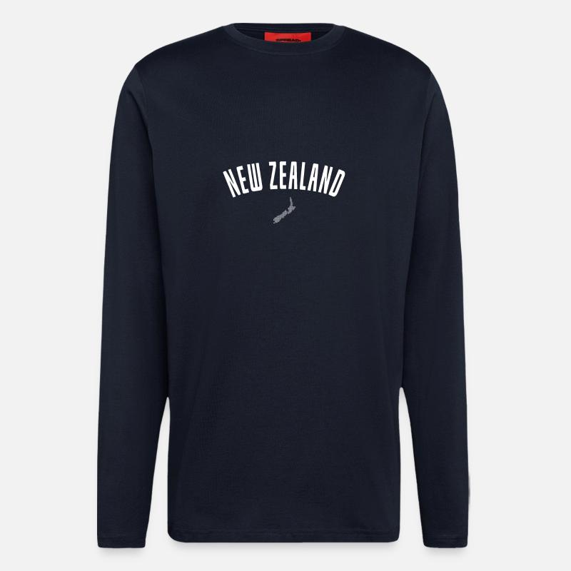 Neuseeland Retro Bogen-Logo - Langarmshirt - made by SPREAD - DARK NAVY