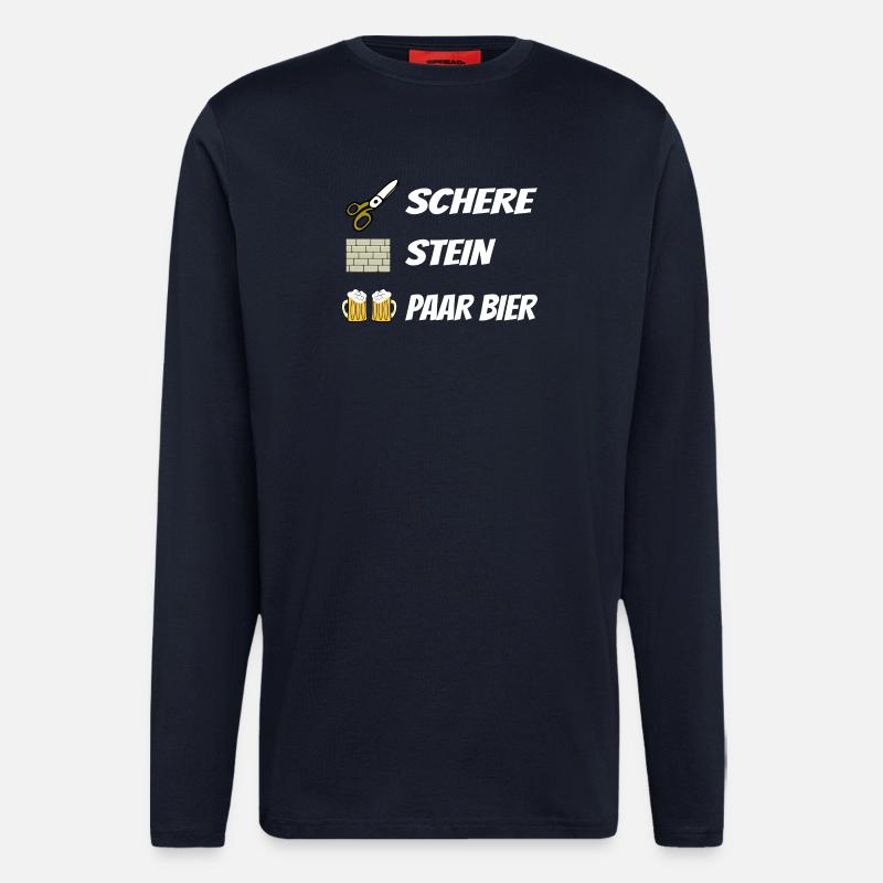 Schere , Stein, Paar Bier - Langarmshirt - made by SPREAD  - DARK NAVY