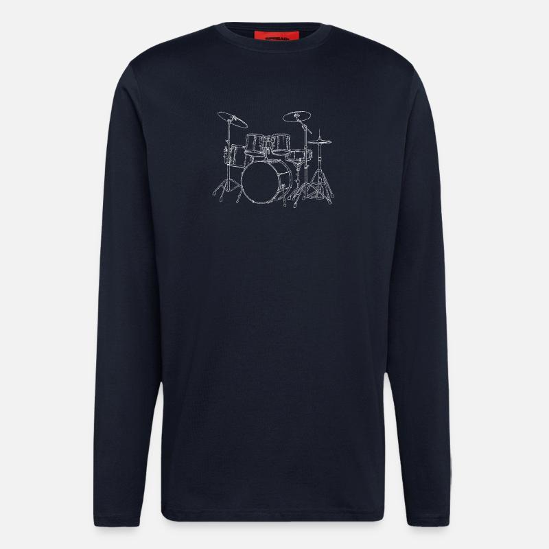 Drumset - Sticks Drummer Drum Drummer - Longsleeve - made by SPREAD - DARK NAVY