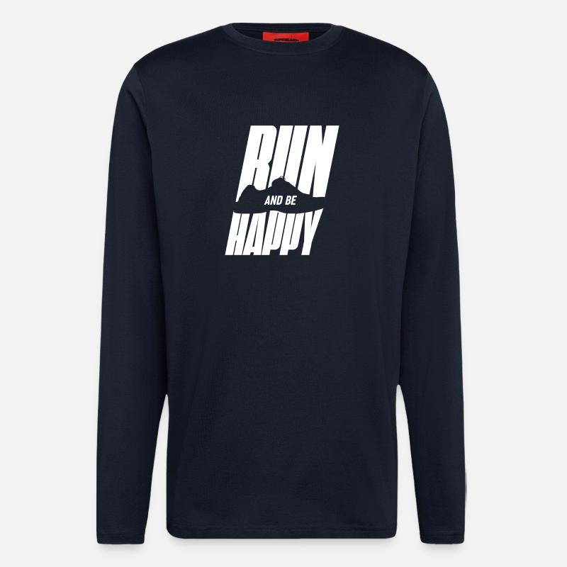 Glücklich Laufen  - Langarmshirt - made by SPREAD  - DARK NAVY