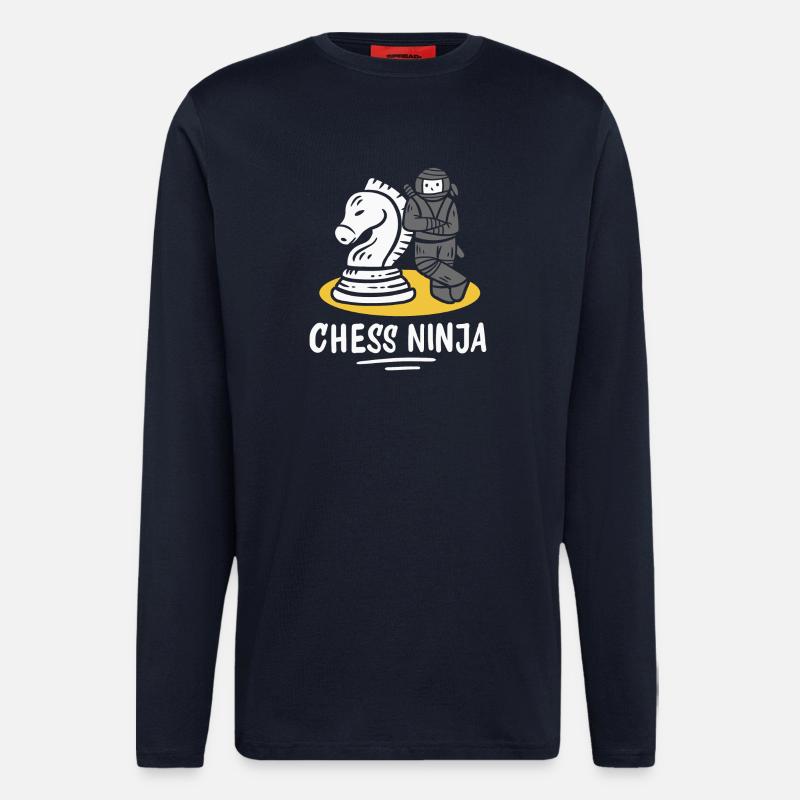 Schach Schachspieler - Langarmshirt - made by SPREAD - DARK NAVY