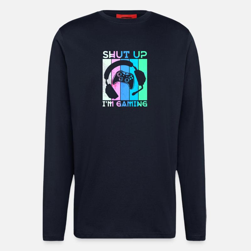 Gamer Headset Controller Statement Zocker - Longsleeve - made by SPREAD  - DARK NAVY