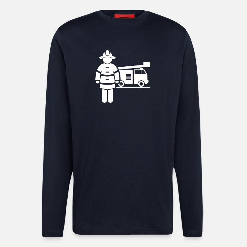 Feuerwehrmann Floriansjünger Brandbekämpfer - Langarmshirt - made by SPREAD  - DARK NAVY