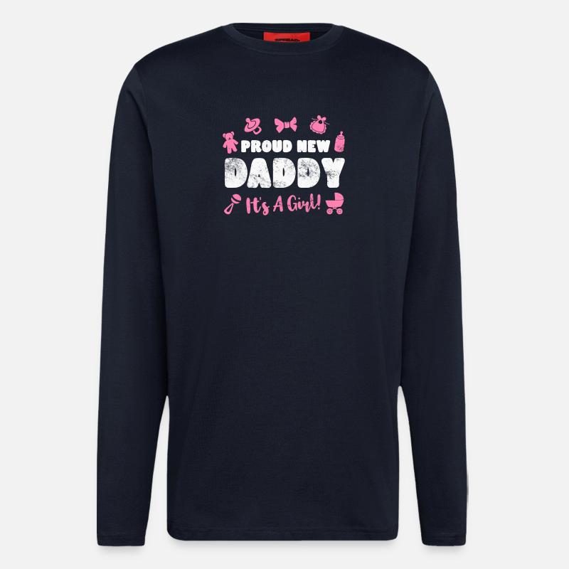 Père Paternité bébé naissance - Manches longues bio décontracté fabriqué en UE - DARK NAVY