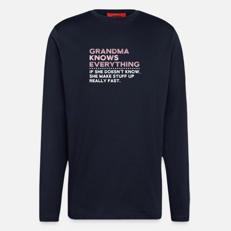 Grandma Knows Everything - Langarmshirt - made by SPREAD  - DARK NAVY
