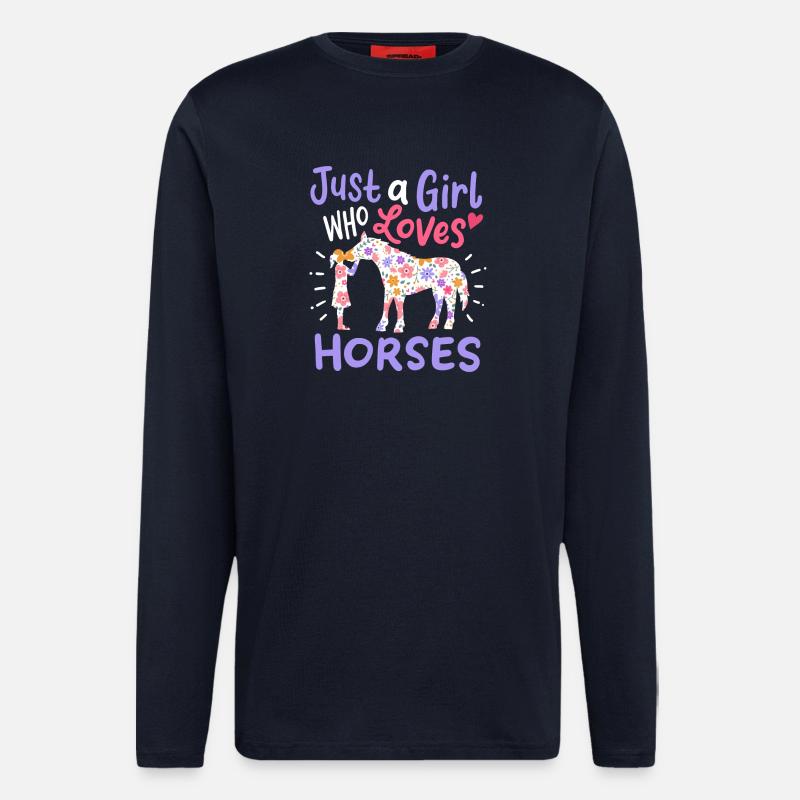 Pferd Pferdeliebhaber - Langarmshirt - made by SPREAD  - DARK NAVY