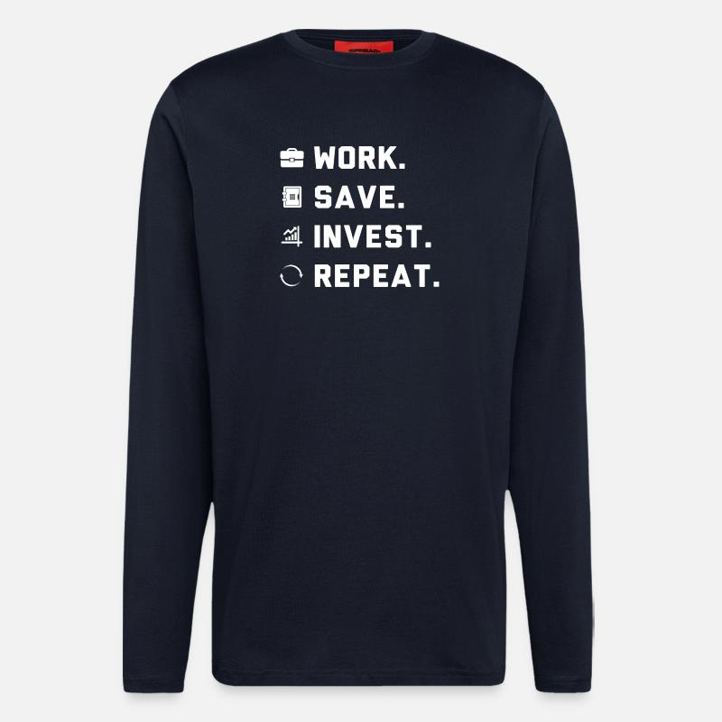 Work. Save. Invest. Repeat. - Longsleeve - made by SPREAD - DARK NAVY