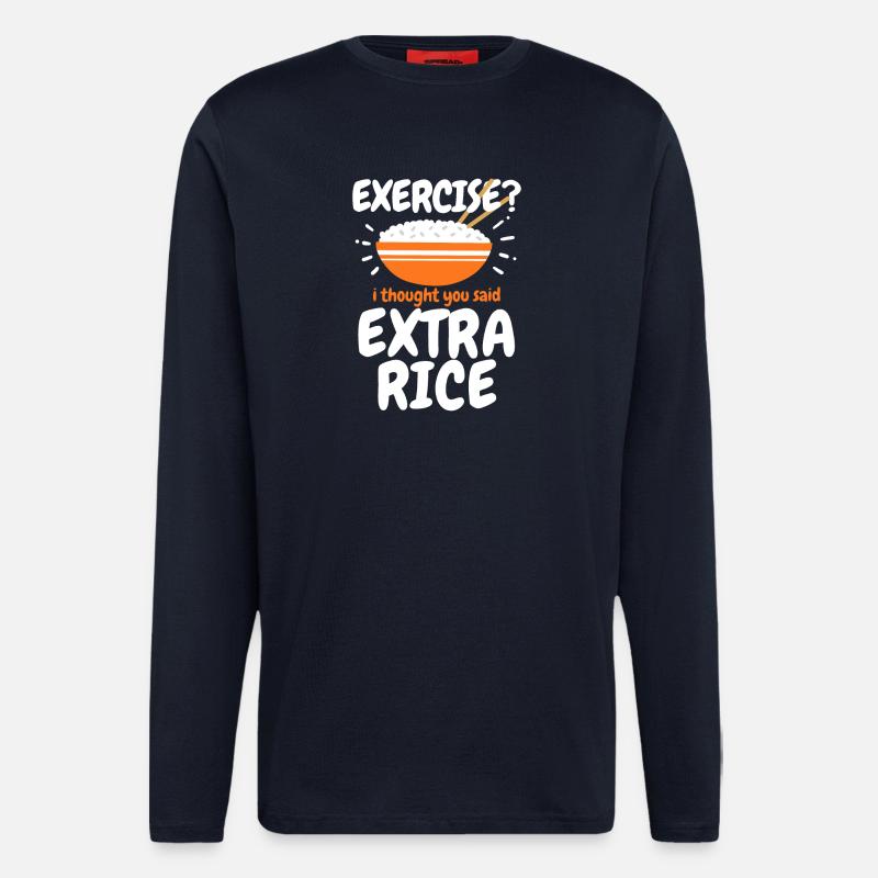 Riz Extra Riz Cuisine Philippine - Manches longues bio décontracté fabriqué en UE - DARK NAVY