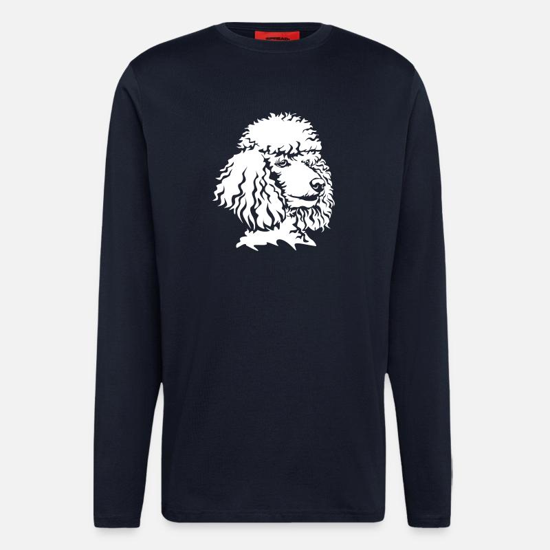 Poodle head "Black Edition" - Longsleeve - made by SPREAD  - DARK NAVY