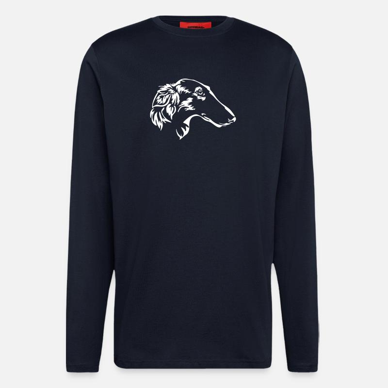 Borzoi head "Black Edition" - Longsleeve - made by SPREAD  - DARK NAVY