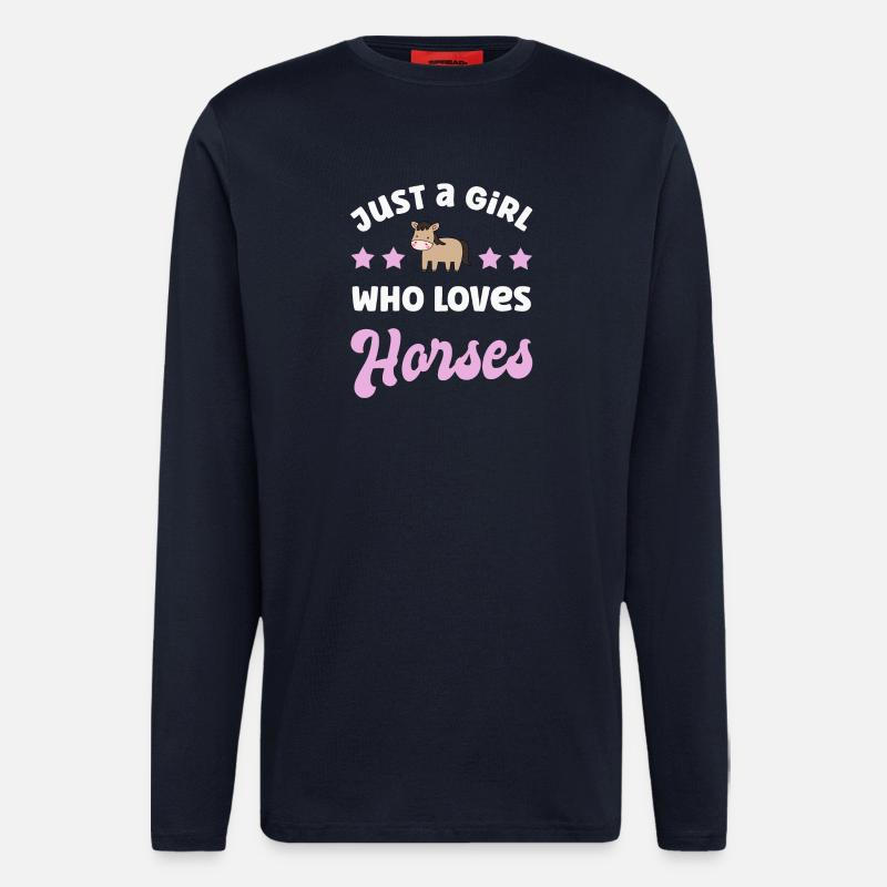 Pferd Pferde - Langarmshirt - made by SPREAD - DARK NAVY