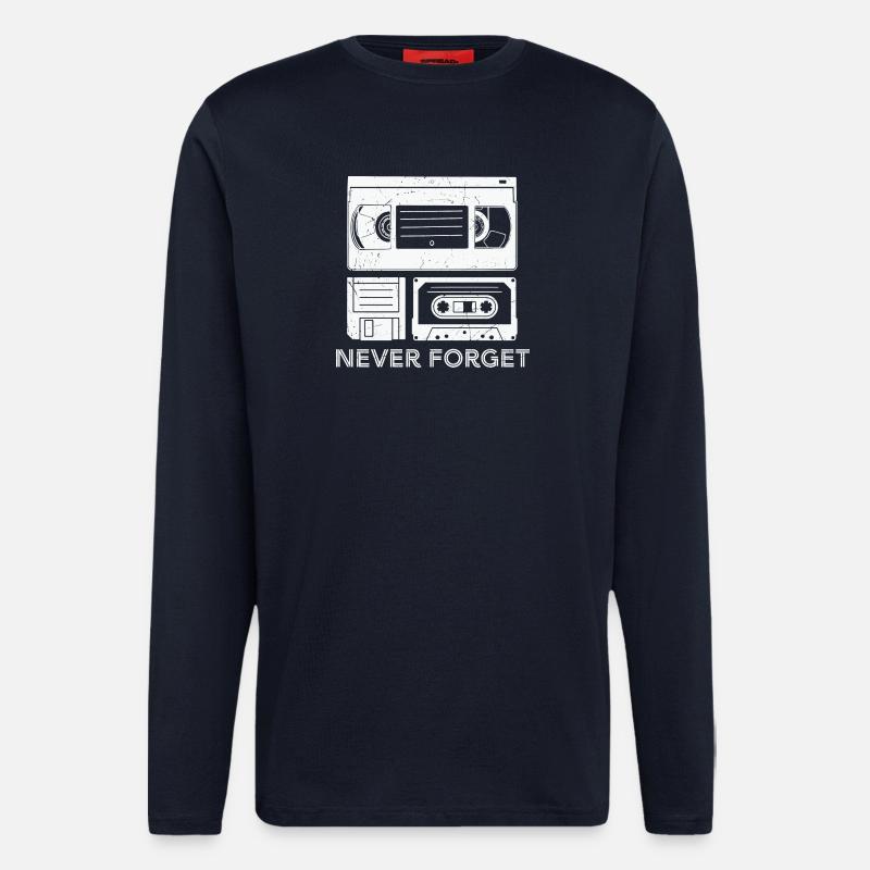 Conception créative de cassette - Manches longues bio décontracté fabriqué en UE - DARK NAVY