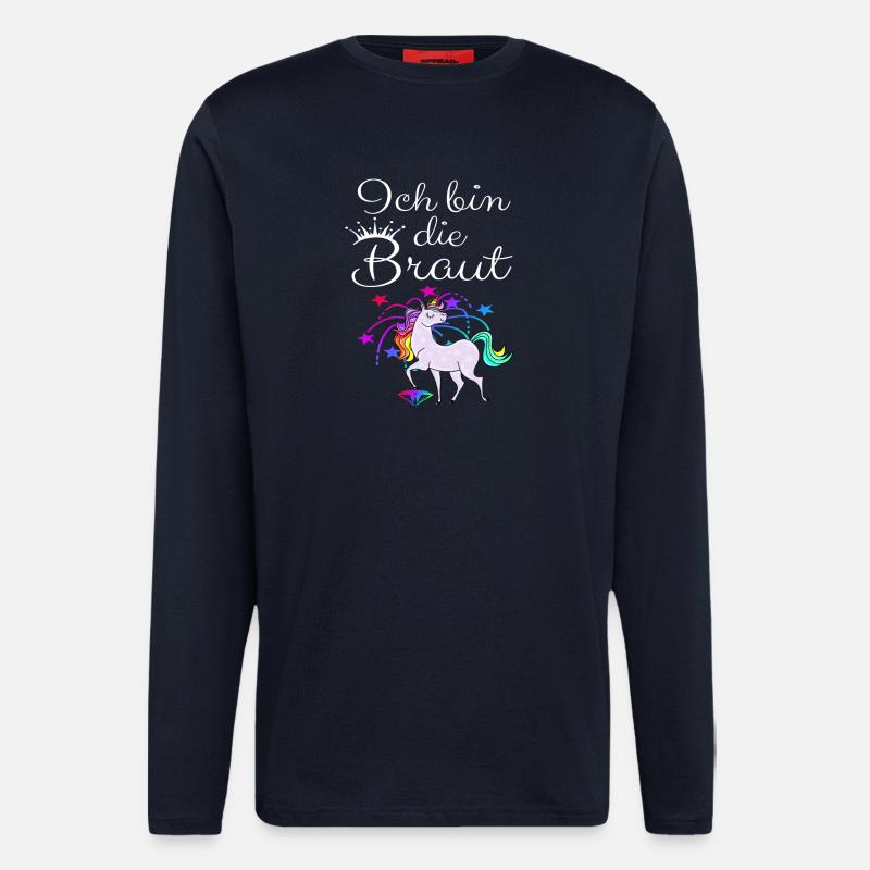 Einhorn "Ich bin die Braut" - Langarmshirt - made by SPREAD  - DARK NAVY