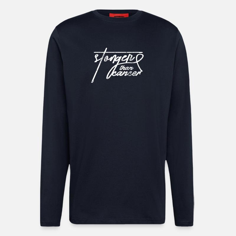 Stronger Than Cancer Script - Longsleeve - made by SPREAD  - DARK NAVY
