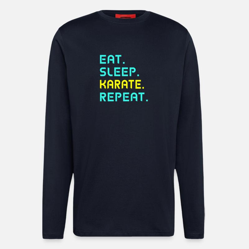 Eat. Sleep. Karate. Repeat. - Langarmshirt - made by SPREAD  - DARK NAVY