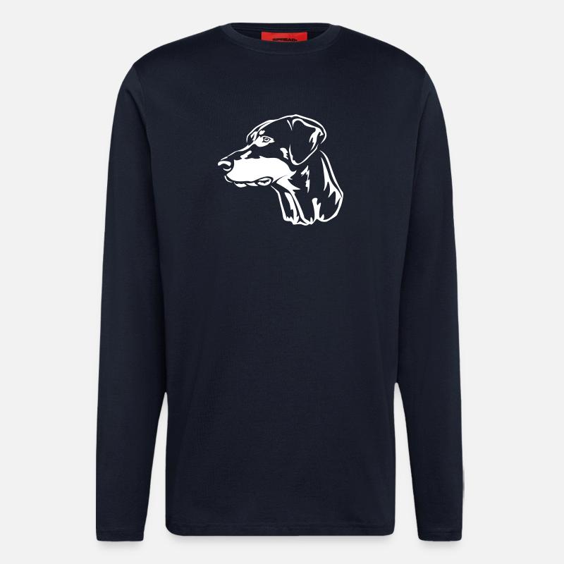 Dobermann Kopf "Black Edition" - Langarmshirt - made by SPREAD  - DARK NAVY