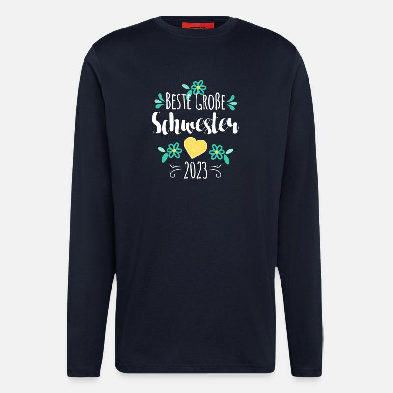 Beste Große Schwester 2023 - Langarmshirt - made by SPREAD  - DARK NAVY