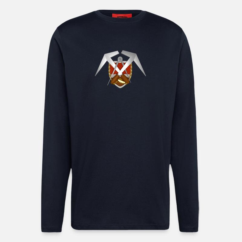 Handwerk Dachdecker Emblem - Langarmshirt - made by SPREAD  - DARK NAVY