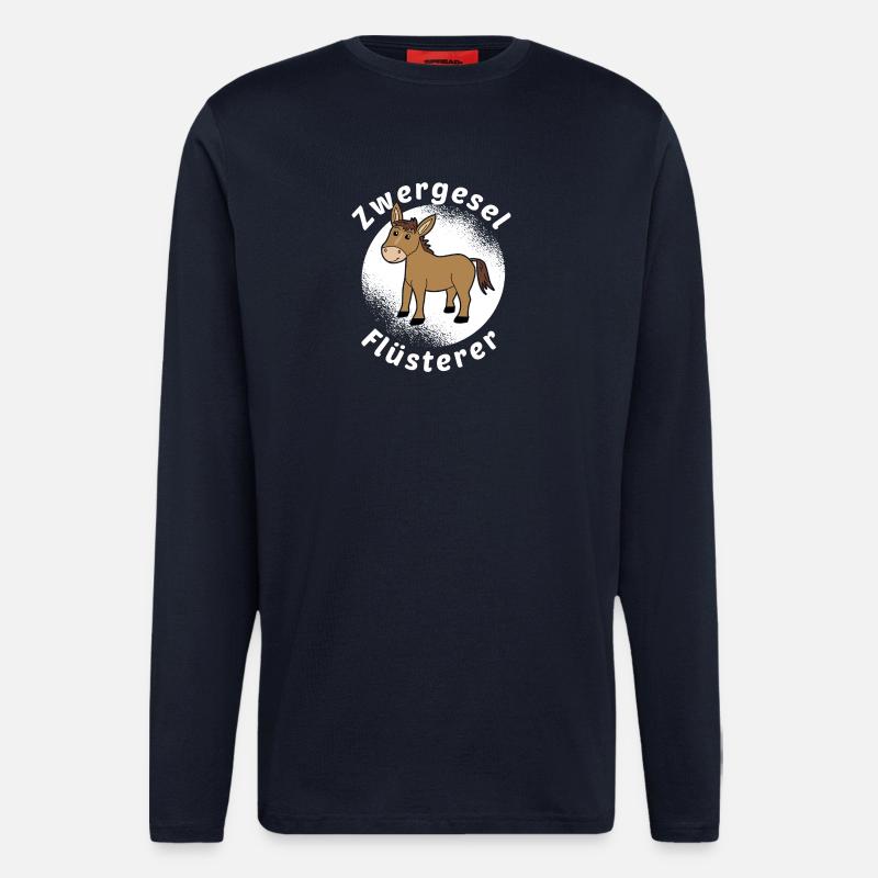 Zwergesel Flüsterer Miniesel Esel Muli Geschenk - Langarmshirt - made by SPREAD - DARK NAVY