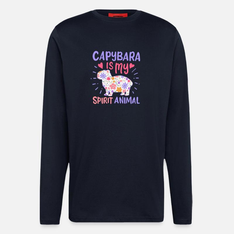 Capybara Krafttier - Langarmshirt - made by SPREAD  - DARK NAVY