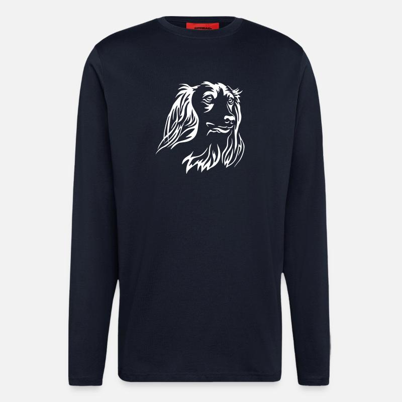 Dachshund Head "Black Edition" - Longsleeve - made by SPREAD  - DARK NAVY