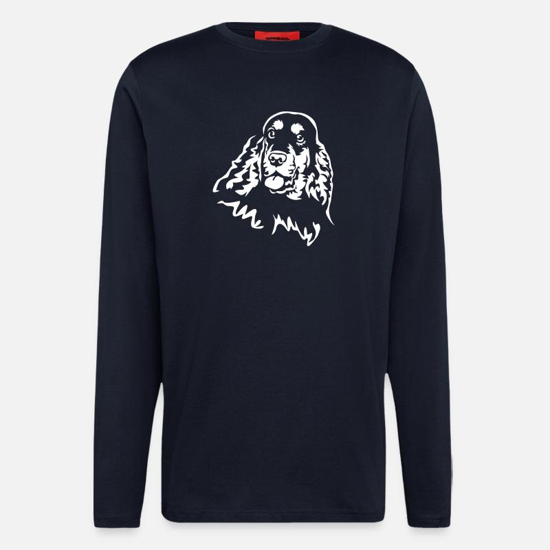 Cocker Spaniel Head "Black Edition" - Longsleeve - made by SPREAD  - DARK NAVY
