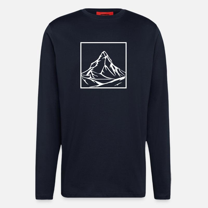 Mountain in the quadrangle - Longsleeve - made by SPREAD  - DARK NAVY