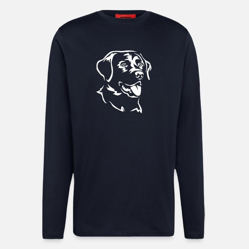 Labrador Kopf "Black Edition" - Langarmshirt - made by SPREAD - DARK NAVY