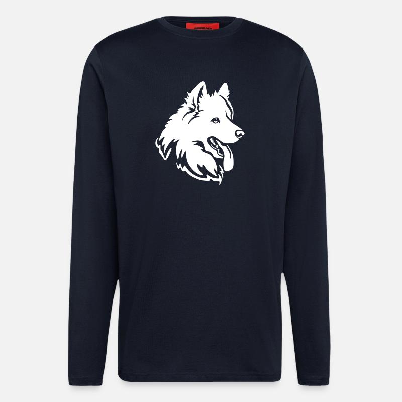 Samoyed Head "Black Edition" - Longsleeve - made by SPREAD - DARK NAVY