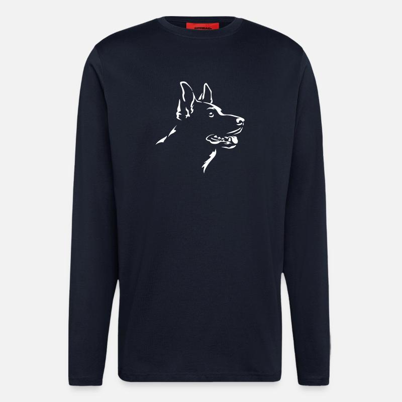German Shepherd Head "Black Edition" - Longsleeve - made by SPREAD  - DARK NAVY