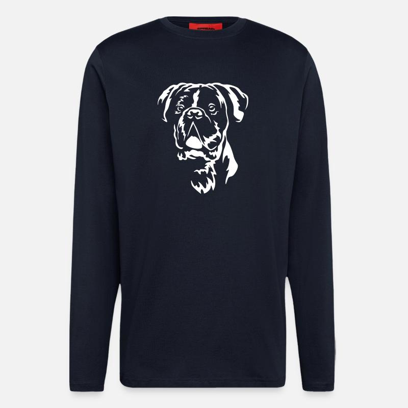 Boxer Head « Black Edition » - Manches longues bio décontracté fabriqué en UE - DARK NAVY