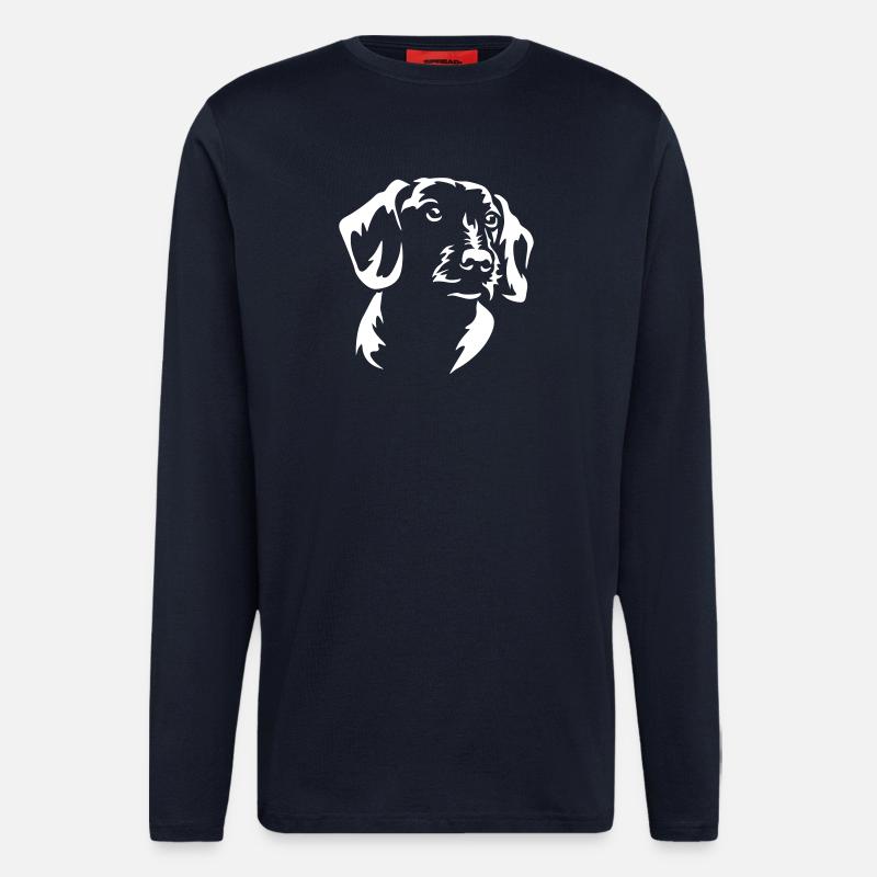 Dackel Kopf "Black Edition" - Langarmshirt - made by SPREAD  - DARK NAVY