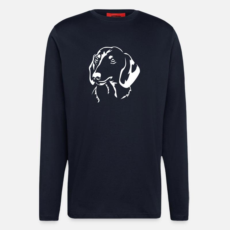Dackel Kopf "Black Edition" - Langarmshirt - made by SPREAD - DARK NAVY