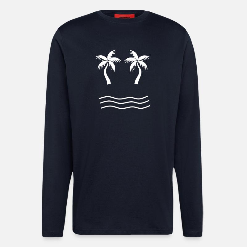Palm Tree White - Longsleeve - made by SPREAD  - DARK NAVY
