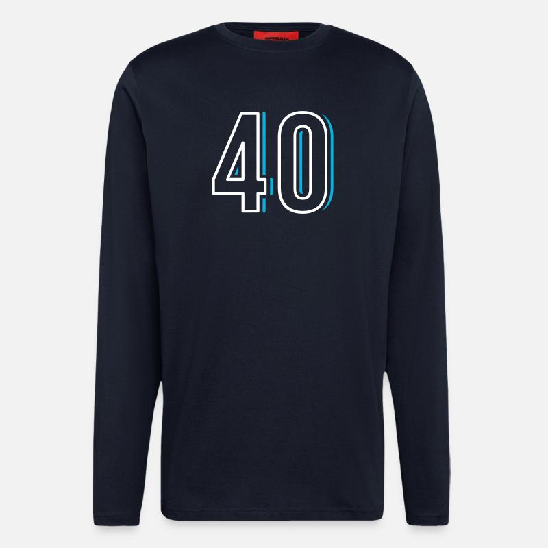 Nummer 40 - Vierzig - Langarmshirt - made by SPREAD  - DARK NAVY