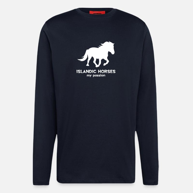 Pferde Statement Islandpferde Isländer Pferdeliebe - Langarmshirt - made by SPREAD - DARK NAVY