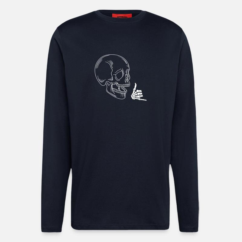 Crâne à bascule - Manches longues bio décontracté fabriqué en UE - DARK NAVY