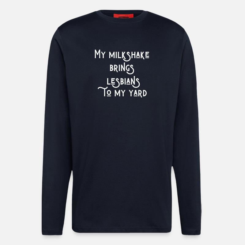Lustiger lesbischer Text - Langarmshirt - made by SPREAD - DARK NAVY