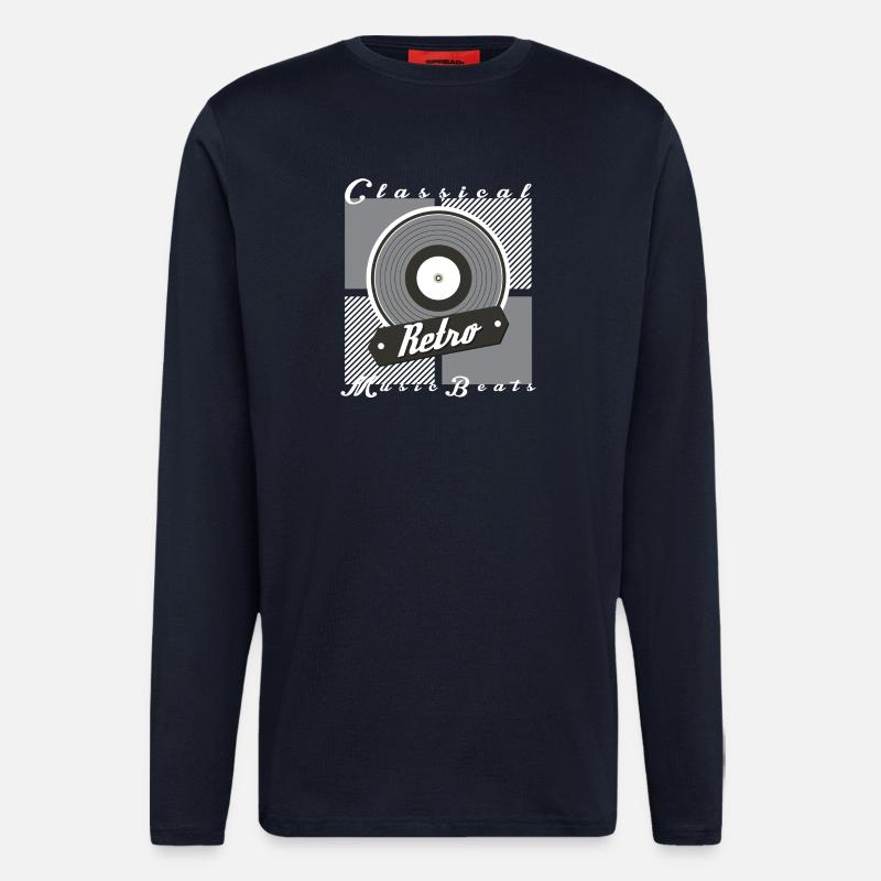 Retro Musik - Langarmshirt - made by SPREAD  - DARK NAVY