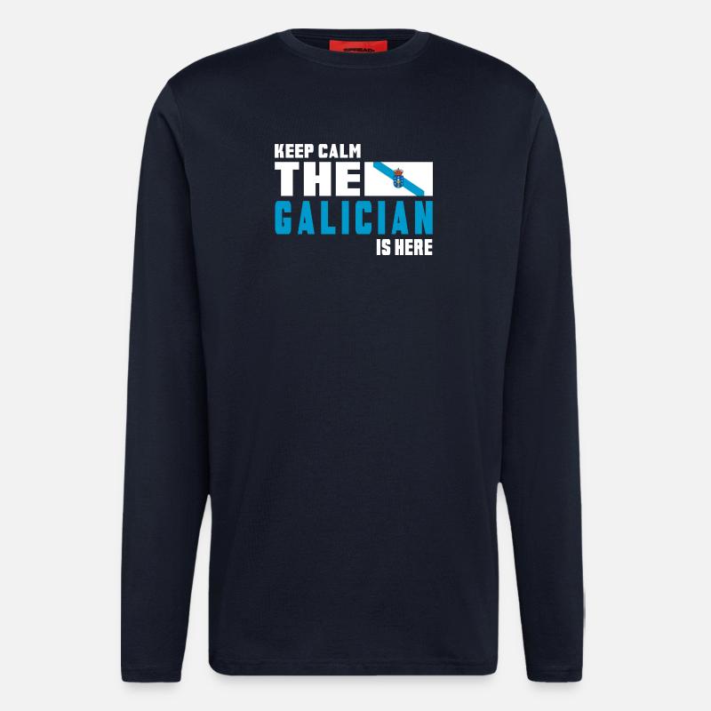 keep calm Galicia flags design - Longsleeve - made by SPREAD  - DARK NAVY