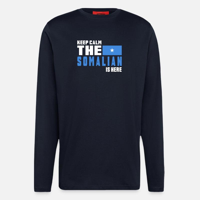 Keep Calm Somalia Flaggen Design - Langarmshirt - made by SPREAD - DARK NAVY