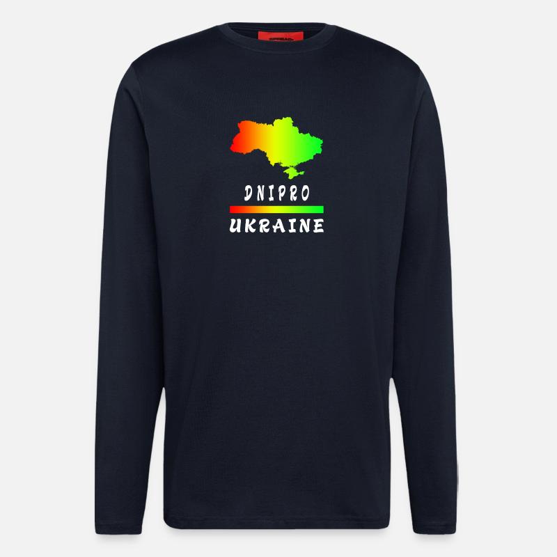 Dnipro Ukraine rainbow design - Longsleeve - made by SPREAD  - DARK NAVY